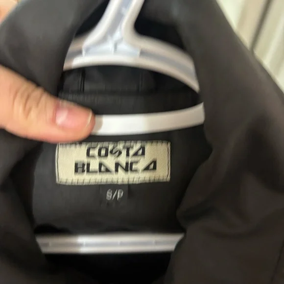 vintage 1990s costa blanca waxy black jacket * accepting offers - Picture 2 of 10